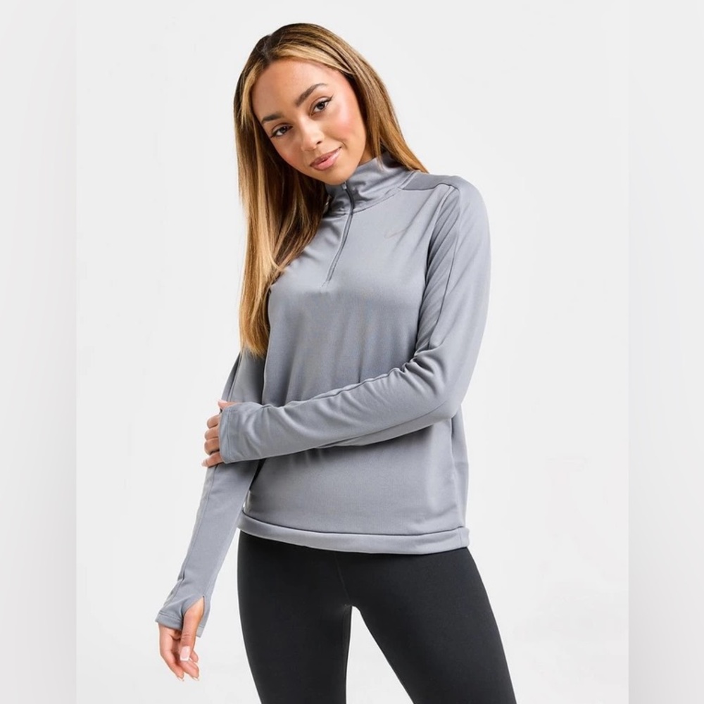 Grey Nike Running Pacer 1/4 Zip Dri-FIT Track Top